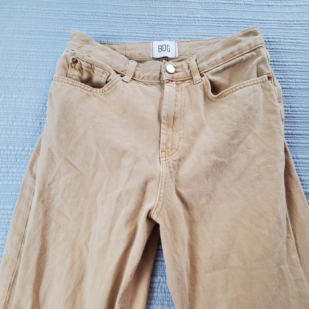 BDG Urban Outfitters Tan Khaki Cowboy Jean High Waisted Straight Leg Pants 28 - Picture 7 of 8